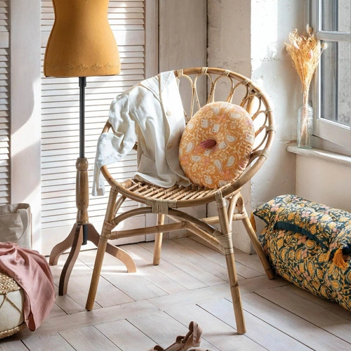 Fotel wypoczynkowy Praya rattanowy boho do salonu i na taras, lekki, sztaplowany Atmosphera