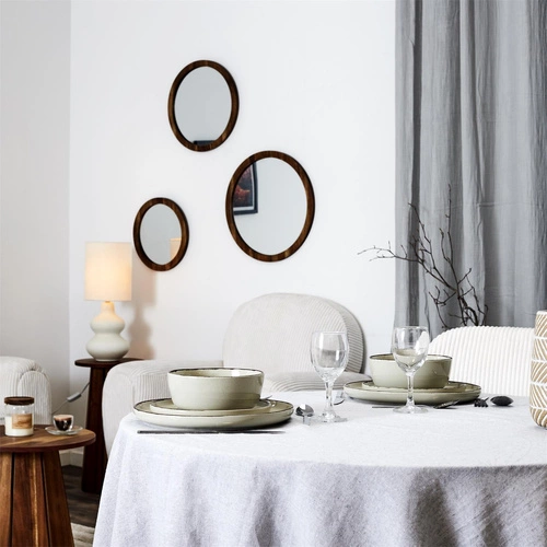 Zestaw obiadowy Temp beżowy na 4 osoby ceramiczny nowoczesny do jadalni