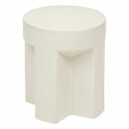 Stolik kawowy Kriz okrągły biały ceramiczny nowoczesny do salonu i sypialni Atmosphera