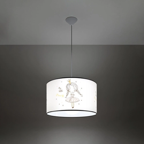 Lampa wisząca PRINCESS 40 nowoczesna do pokoju dziecka wielokolorowa z abażurem 40 cm