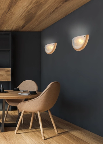 Plafon Bamboo drewniany szklany plafon do łazienki i sypialni retro 30 cm CANDELLUX