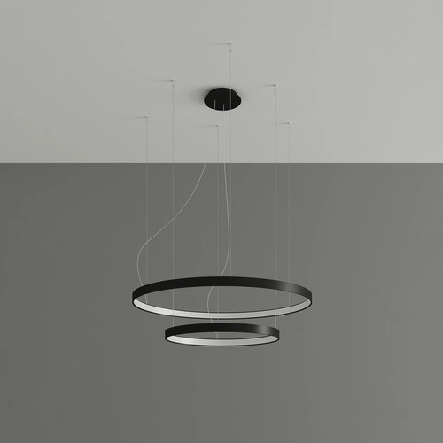 Nowoczesny żyrandol LED RIO 2 55/78 czarny do salonu i jadalni rozproszone światło