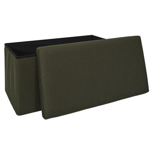 Pufa prostokątna ze schowkiem Velse Atom Intesi nowoczesna składana do przedpokoju khaki 76 cm