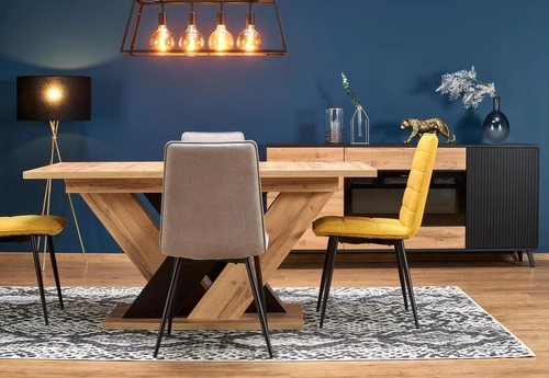 Stół rozkładany do jadalni Rand 160-200 cm nowoczesny dąb na jednej nodze Intesi