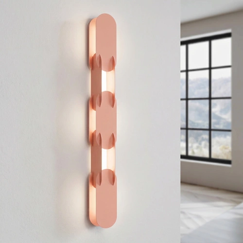 Kinkiet ścienny CHAIN 91 LED brzoskwiniowy nowoczesny do salonu