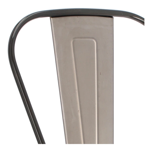 Hoker Paris Back 75 cm metalowy industrialny z oparciem do kuchni i wyspy szary D2.DESIGN