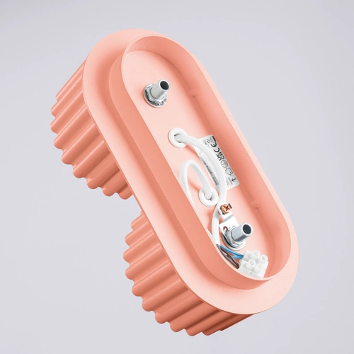 Plafon sufitowy AURA 2 różowy okrągły nowoczesny do salonu i kuchni aluminium GX53