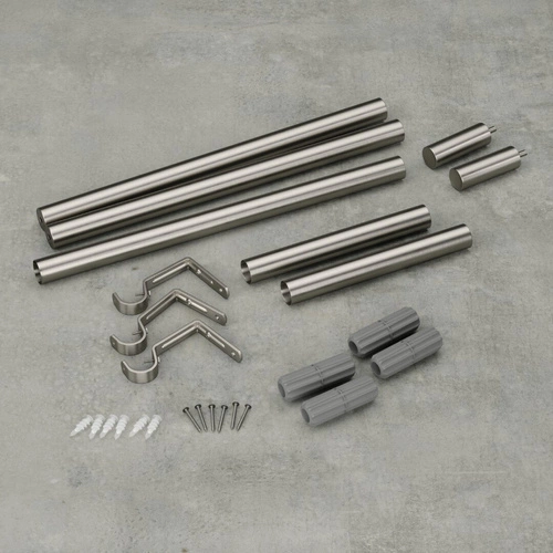 Karnisz pojedynczy Umbra Zen regulowany 81-162 cm nikiel nowoczesny do salonu lub sypialni