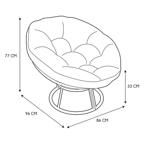 Fotel wypoczynkowy Cancun obrotowy biały boho do ogrodu i na taras z poduszką