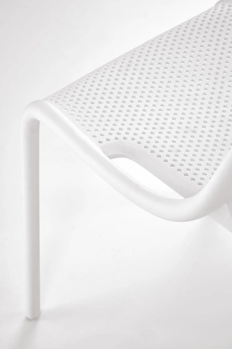 Krzesło Lynette białe do jadalni i ogrodu z tworzywa sztucznego, nowoczesne, sztaplowane, Intesi