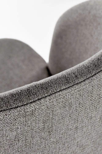 Krzesło tapicerowane Marthe szare Intesi nowoczesne do jadalni z podłokietnikami