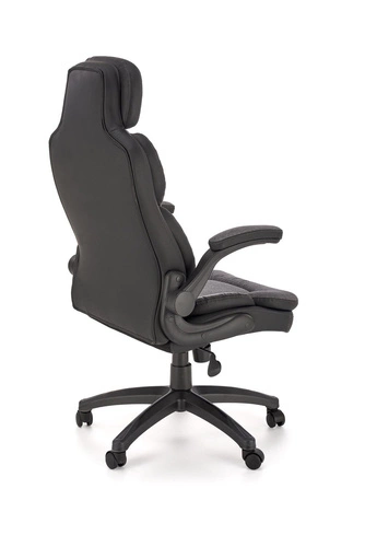 Fotel biurowy ergonomiczny Leiremy Intesi czarny szary obrotowy z podłokietnikami do biura