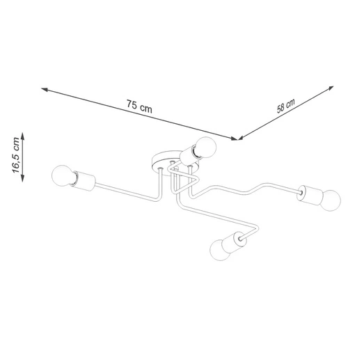 Żyrandol loftowy TIMBO 4 czarny z drewnem do salonu i jadalni rozproszone światło