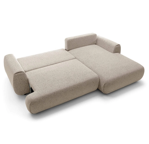 Narożnik z funkcją spania prawy Ljung nowoczesny beżowy z pojemnikiem do salonu Intesi