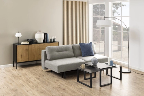 Sofa rozkładana Malling jasnoszara 2-osobowa skandynawska do salonu z funkcją spania