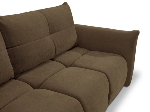 Sofa rozkładana 3 osobowa z funkcją spania i pojemnikiem Bode brązowa do salonu