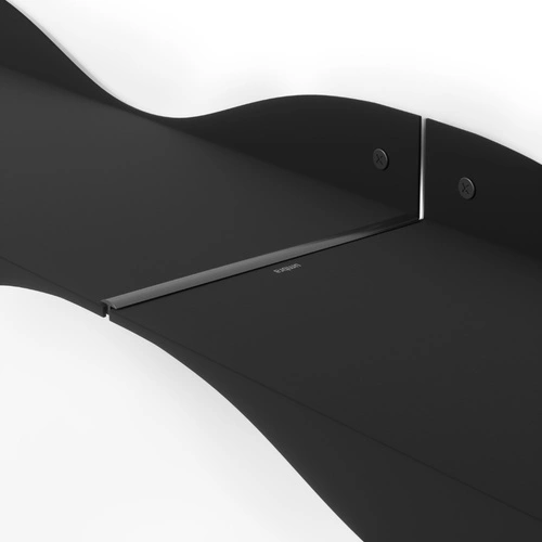 Zestaw 2 nowoczesnych półek ściennych Surf czarnych metalowych do salonu Umbra