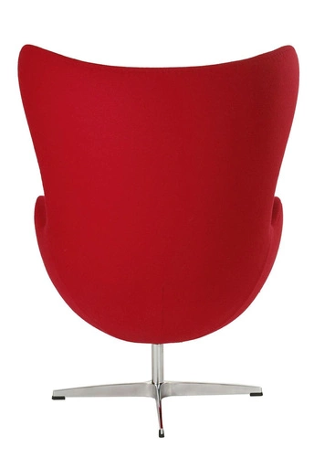 Fotel Jajo inspirowany Egg czerwony kaszmir D2.DESIGN obrotowy nowoczesny do salonu