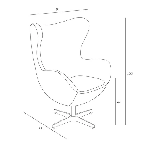 Fotel uszak Jajo D2.DESIGN skórzany pomarańczowy obrotowy do salonu i biura nowoczesny