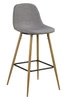 Hoker Wilma tapicerowany szary jasny z oparciem nowoczesny do kuchni i wyspy Actona 73 cm