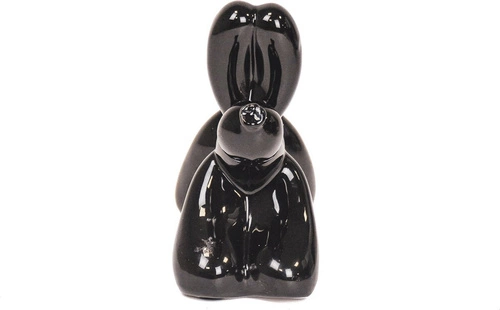 Figurka dekoracyjna pies balon czarny HV decor nowoczesna na komodę do salonu 14,5 cm