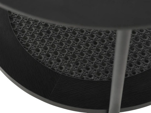 Stolik pomocniczy Pensacola okrągły 50 cm czarny dąb do salonu