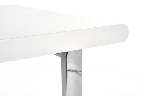 Biurko Gala białe z szufladami nowoczesne do pracy 120 cm wysoki połysk Intesi