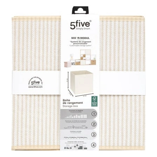 Pudełko materiałowe do regału Cotty beżowe 31x31x31 cm na zabawki i ubrania 5five