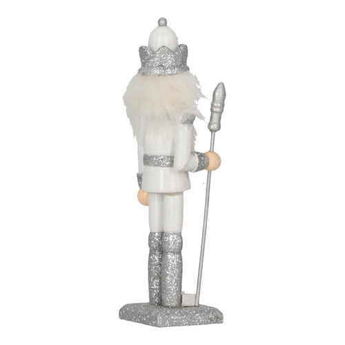 Dziadek do orzechów John 18 cm biały z koroną