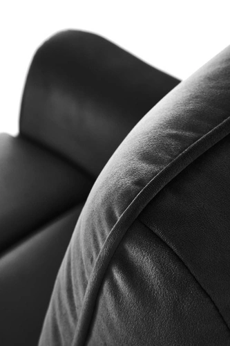 Fotel rozkładany do salonu Karlin Velvet czarny welur z USB nowoczesny relaksacyjny Intesi