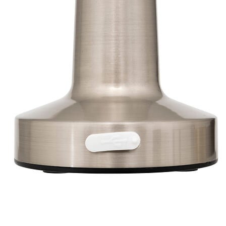 Lampka nocna LED Halto Atmosphera srebrna nowoczesna akumulatorowa na taras i balkon