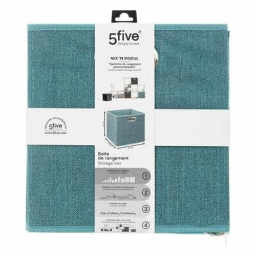 Pudełko materiałowe do regału 31x31 z metalowym uchwytem 5five simply smart niebieskie