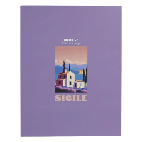 Pudełko ozdobne Sicile Intesi fioletowe dekoracyjne książka tekturowa do sypialni