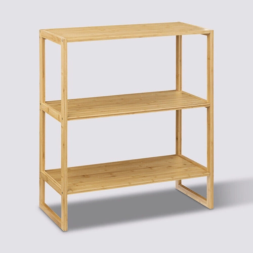 Regał bambusowy 5five simply smart na książki do łazienki i salonu 3 półki boho 69,5cm