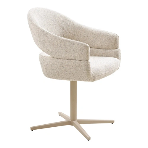 Krzesło obrotowe Dover szare jasne tapicerowane do jadalni i salonu