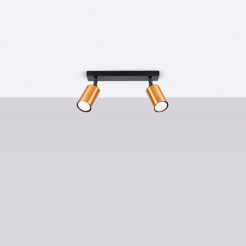 Plafon sufitowy WINX 2 czarny miedź nowoczesny metalowy do salonu i sypialni SOLLUX