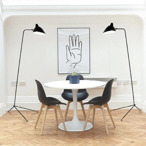 Lampa stojąca CRANE-F1 czarna metalowa nowoczesna do salonu i do czytania 160 cm