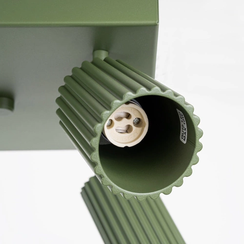 Plafon sufitowy KARBON 4 zielony oliwkowy aluminiowy glamour do salonu i sypialni SOLLUX