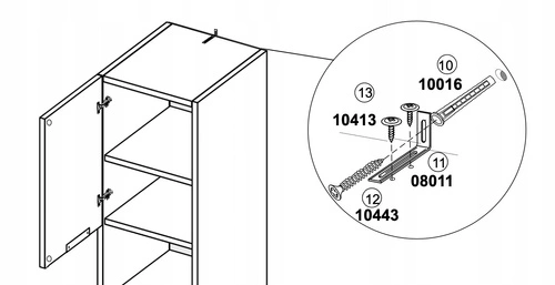 Regał zamykany na książki Lana dąb szary skandynawski z półkami do salonu Intesi