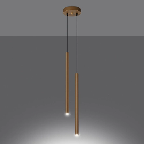Lampa wisząca złota Pastelo 2 nowoczesna regulowana do salonu i jadalni SOLLUX LIGHTING