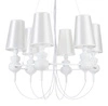 Lampa wisząca QUEEN-6 biała glamour do salonu i jadalni regulowana 82 cm Step into Design
