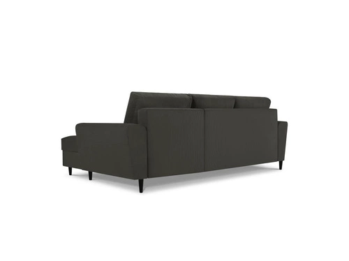 Narożnik z funkcją spania Moghan Black Corduroy Prawostronna kolor nóg czarny