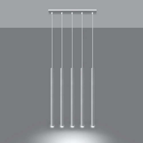 Lampa wisząca Pastelo 5-punktowa biała nowoczesna nad stół do kuchni i jadalni