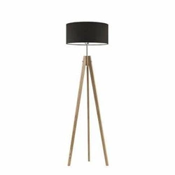 Lampa podłogowa drewniana HAITI brązowa z abażurem do salonu i sypialni LYSNE 138 cm