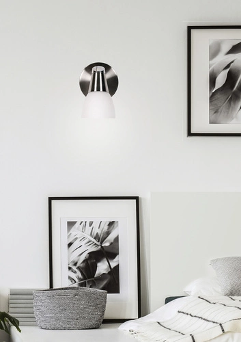 Kinkiet ścienny Selia nowoczesny biały regulowany metal i szkło do sypialni i salonu