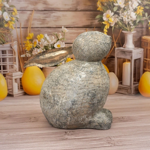 Intesi figurka wielkanocna siedzący królik szary 41cm dekoracja do salonu na stół