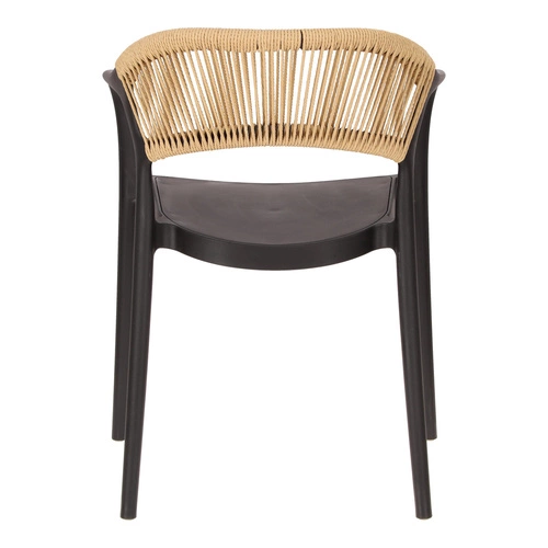 Krzesło do jadalni Osma Intesi czarne z polipropylenu, sztaplowane, łatwe czyszczenie, z podłokietnikami