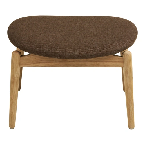 Podnóżek tapicerowany Olvera skandynawski do salonu dąb naturalny brązowy