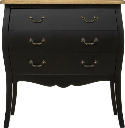 Komoda biała z szufladami Chrysa 74 cm glamour na nóżkach do salonu lub sypialni Atmosphera