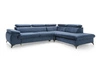 Narożnik z funkcją spania Lund L prawy nowoczesny granatowy do salonu z pojemnikiem